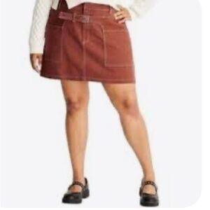 Future Collective Women's burnt orange/rust saddle wrap mini Skirt size 12